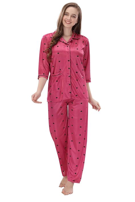 Buy TIGYWIGY Women's Satin 3/4th Sleeves Printed Top and Pyjama ...