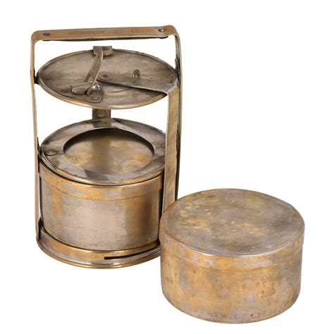 Brass Tiffin Box Pyramid Style Two Tier And A Frame