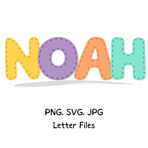 Noah Name Letters PNG, SVG, PNG Digital Download Files - Etsy