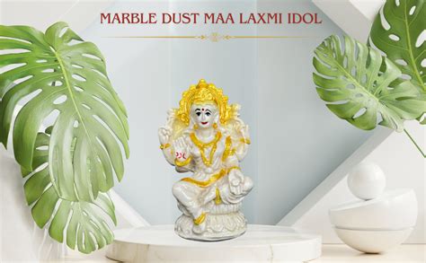 Buy Salvus APP SOLUTIONS Marble Dust Maa Laxmi Idol - Goddess Lakshmi ...