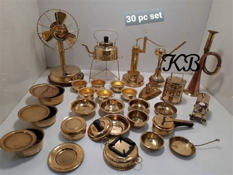 30 PCS SET BRASS MINATURE KITCHEN TOY SET FOR KIDS-GANNUTS00130 – www ...
