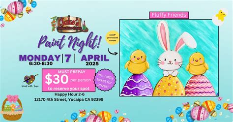 Jakes Bistro & Brew Paint Night, "Fluffy Friends",4/7/25, Jake's Bistro ...