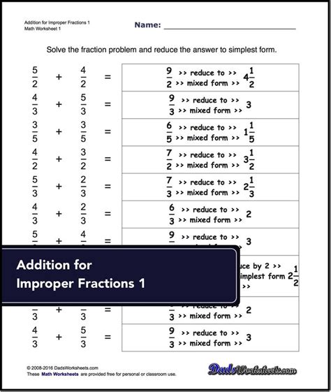 Image result for Addition of Figures of Improper Fraction