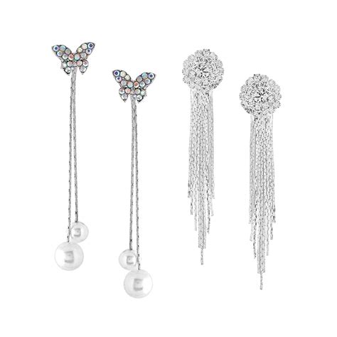 Kairangi Earrings for Women and Girls | White Stone Crystal Dangler ...