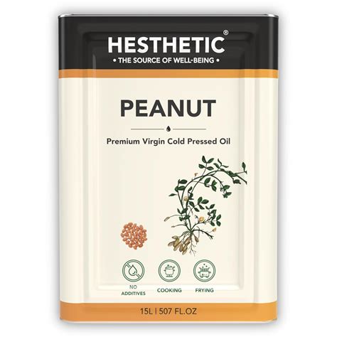 HESTHETIC Premium Edible Cold Pressed Peanut Oil, 15L, 100% Pure and ...