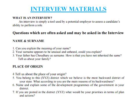 IBPS Bank PO Interview Study Materials Download Pdf