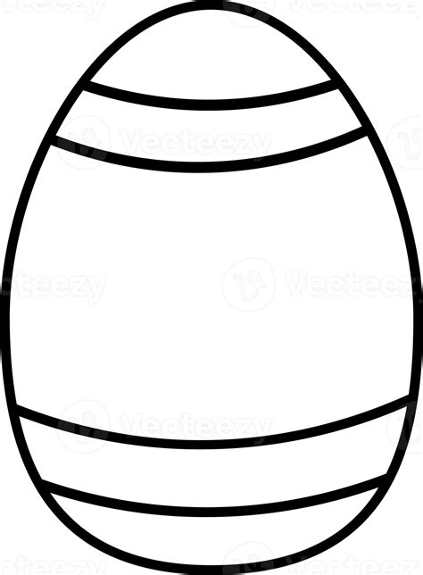 Striped Easter Egg Outline 21100544 PNG