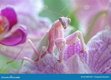 A Rare and Brilliantly Colored Orchid Mantis Blending Seamlessly with a ...