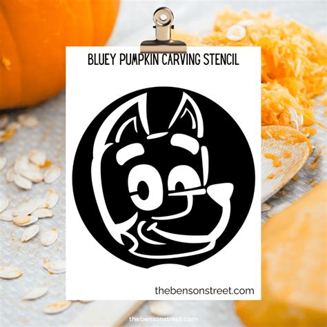 Free Bluey Pumpkin Stencil Printable: Carving Template - The Benson Street
