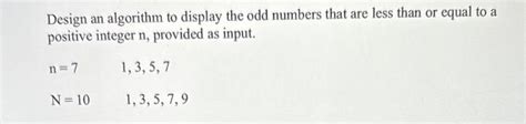 Image result for Write an Algorithm to Print N Odd Numbers