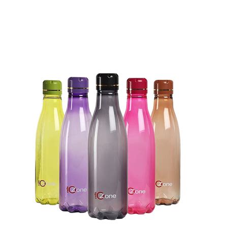 CELLO Ozone Plastic Fridge Water Bottle, Set of 5, 1000ml, Multicolor ...