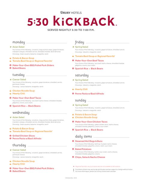 5:30 Kickback - Free Hot Food & Cold Beverages - Drury Hotels