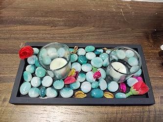 Buy TIED RIBBONS Glass Votive Tealight Candle Holders with Wooden Tray ...