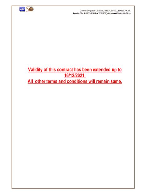 Fillable Online CENTRAL DISPATCH DIVISION BHEL, HEEP, HARIDWAR Fax ...