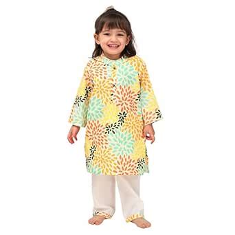 Buy Mama & Peaches Colourful Petals Kurta Set for Kids | Premium Cotton ...