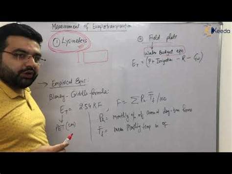 Measurement of evapotranspiration - Evaporation Video Lecture ...