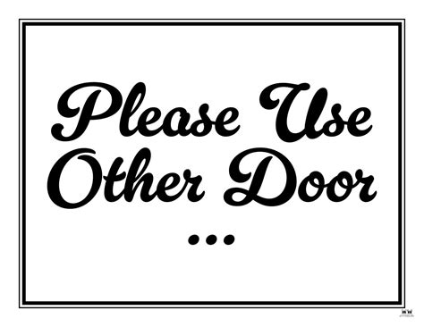Please Use Other Door Signs - 15 FREE Signs | Printabulls
