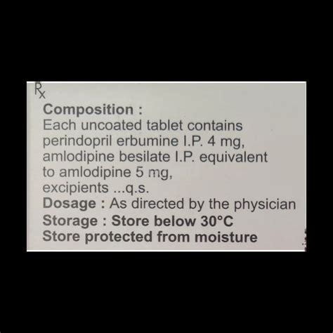 COVERSYL AM 4/5MG TABLET 10'S Price, Uses, Side Effects & Substitutes ...