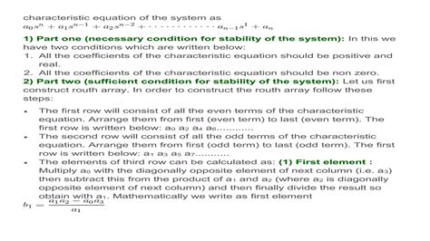 Routh hurwitz stability criterion | PPTX