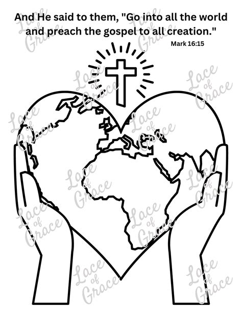 Bible Coloring Page - Mark 16:15 - Etsy