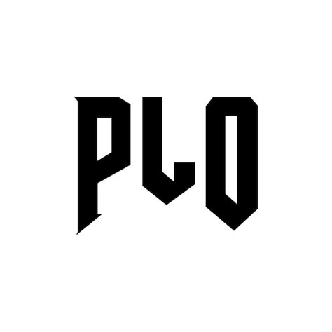 Plo letter logo design for technology company plo logo design black and ...