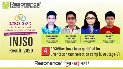 INJSO result 2019-20 of Resonance