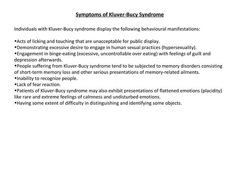 Kluver bucy syndrome | PPT
