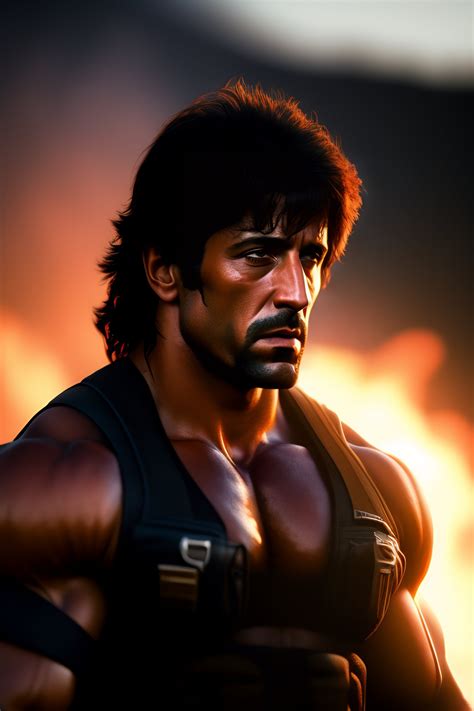 Lexica - John rambo giving a thumbs up, cinematic lighting, brutal ...