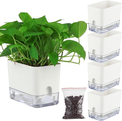 Amazon.com: IWNTWY Self Watering Pots Set, 3 Pack 5 Inch Self Watering ...