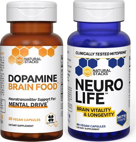 Amazon.com: NATURAL STACKS NeuroLife + Dopamine Brain Food Bundle ...