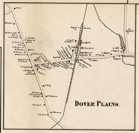 Dover Plains, New York 1858 Old Town Map Custom Print - Dutchess Co ...