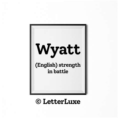 Wyatt Name Meaning Sign, Wyatt Gift, Printable Baby Shower Gift ...