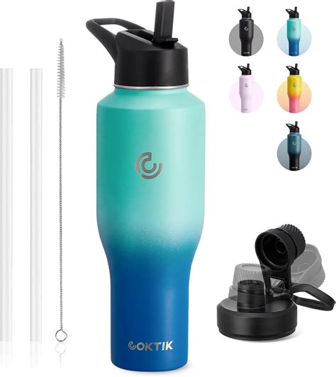 Amazon.com: COKTIK Water Bottle Insulated, 40 oz Water Bottles Straw ...
