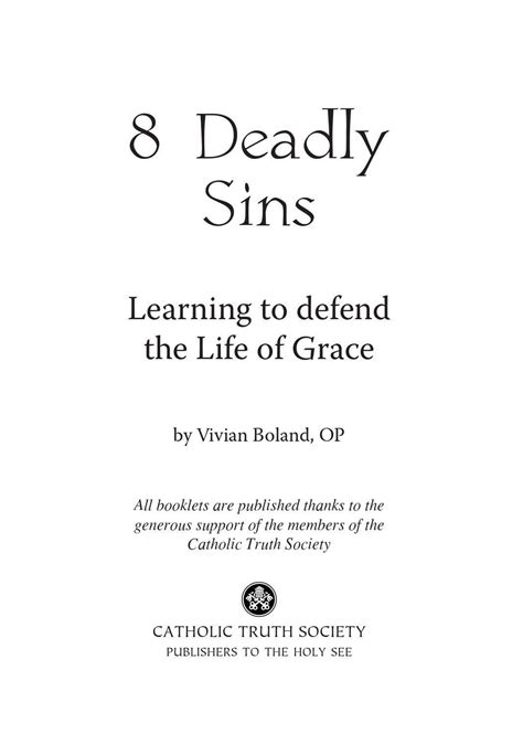 8 Deadly Sins by Catholic Truth Society - Issuu