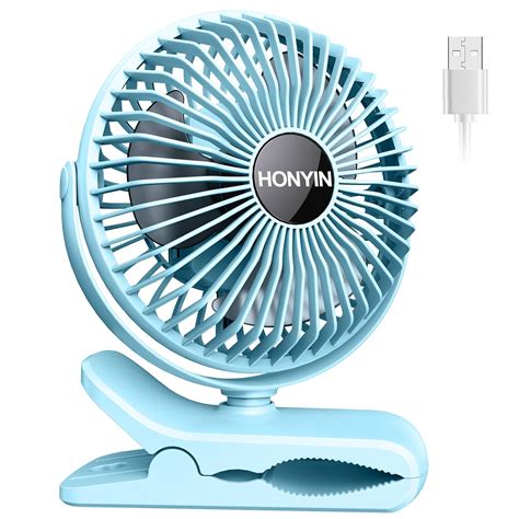 HONYIN USB Clip on Fan, 720° Rotation Small Desk & Clip Fan, Personal ...