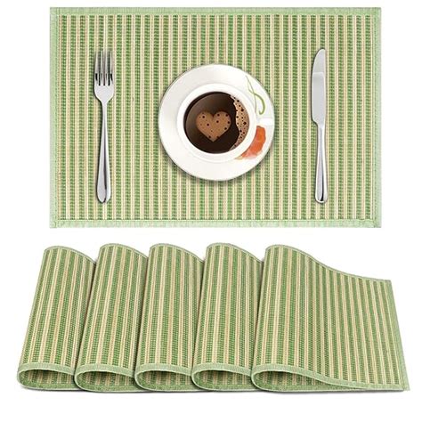 Green Bamboo Table Mats for Dining Table | Eco-Friendly | HOKIPO ...