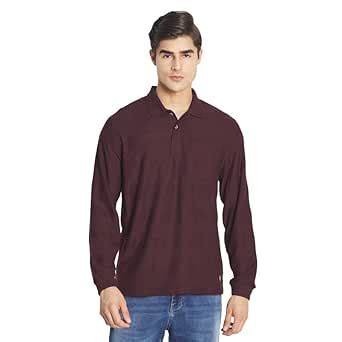 Buy METTLE Men Maroon Polo Collar T-Shirt at Amazon.in