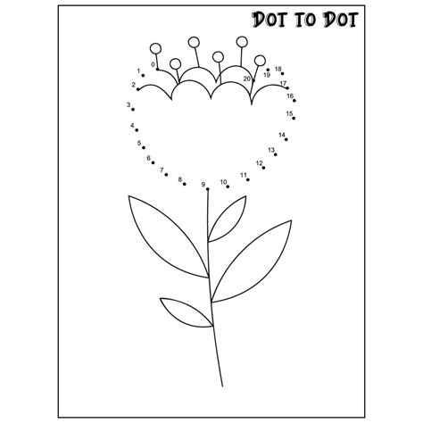 Flower connect the dots Dot to Dot activities 11724484 Vector Art at ...