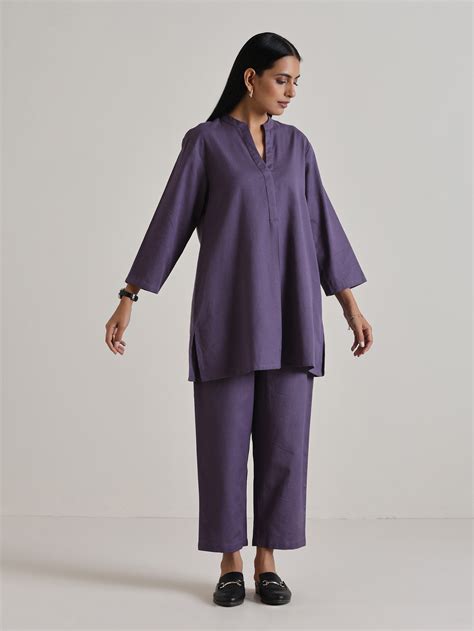 Plum Purple Relaxed Fit Co-Ord Set – Auraya Fashion