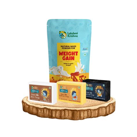 Natural Mass Powder for Weight Gain(500g) + Combo of Goat Milk Soap ...