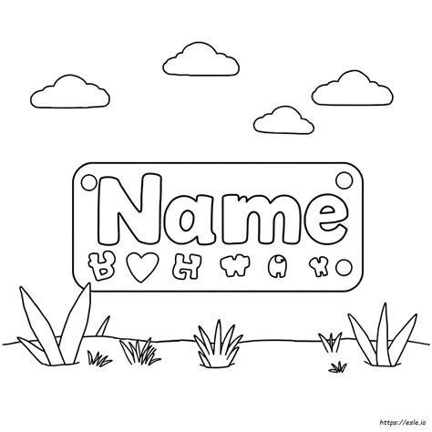 Name Coloring Page Template