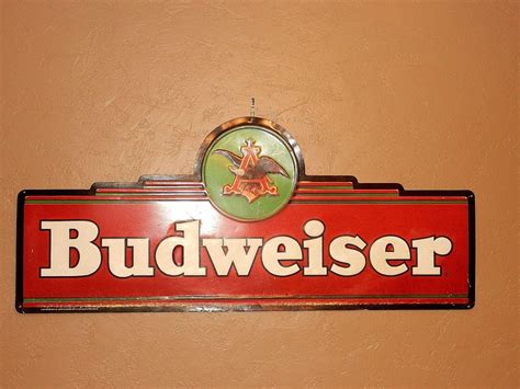 Vintage Large Budweiser Tin Sign | Vintage large, Budweiser, Tin signs