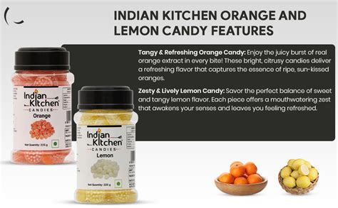 Indian Kitchen Combo Pack of Orange Candy 225g and Lemon Candy 225g ...