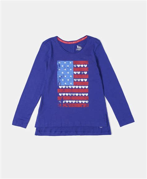 Buy Girl's Super Combed Cotton Graphic Printed Full Sleeve T-Shirt ...
