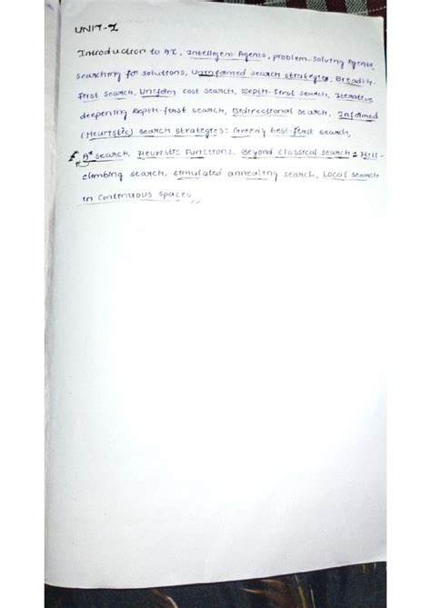 AI Unit-1: Intelligent Agents & Search Strategies Notes - Studocu
