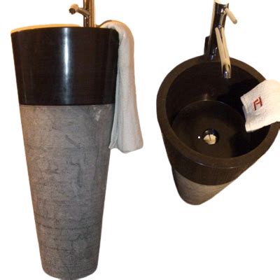 Stone Basin-Ecm-Absolute Black 109-Pedestal Basin – Eceramall