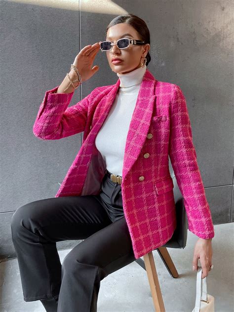 Pink tweed blazer outfit – Artofit