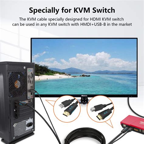 Buy TESmart HDMI USB KVM Cable 4K 5ft,Standard Twin Cable HDMI + USB ...