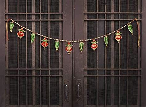 Buy Collectible India Ganesha Shubh Labh Metal Toran for diwali / Toran ...