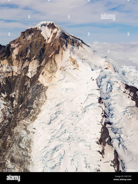 Aerial view of the Iliamna Volcano. Lake Clark National Park, Alaska ...